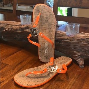 Michael Kors Jelly Charm Cork Sandals